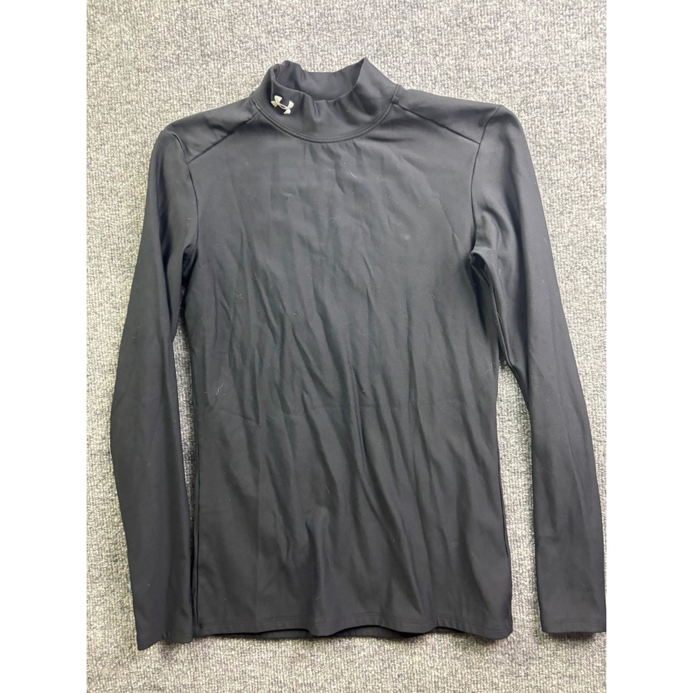 Under Armour Mock Neck Top‎ Womens MD Black ColdGear Long Sleeve Compression